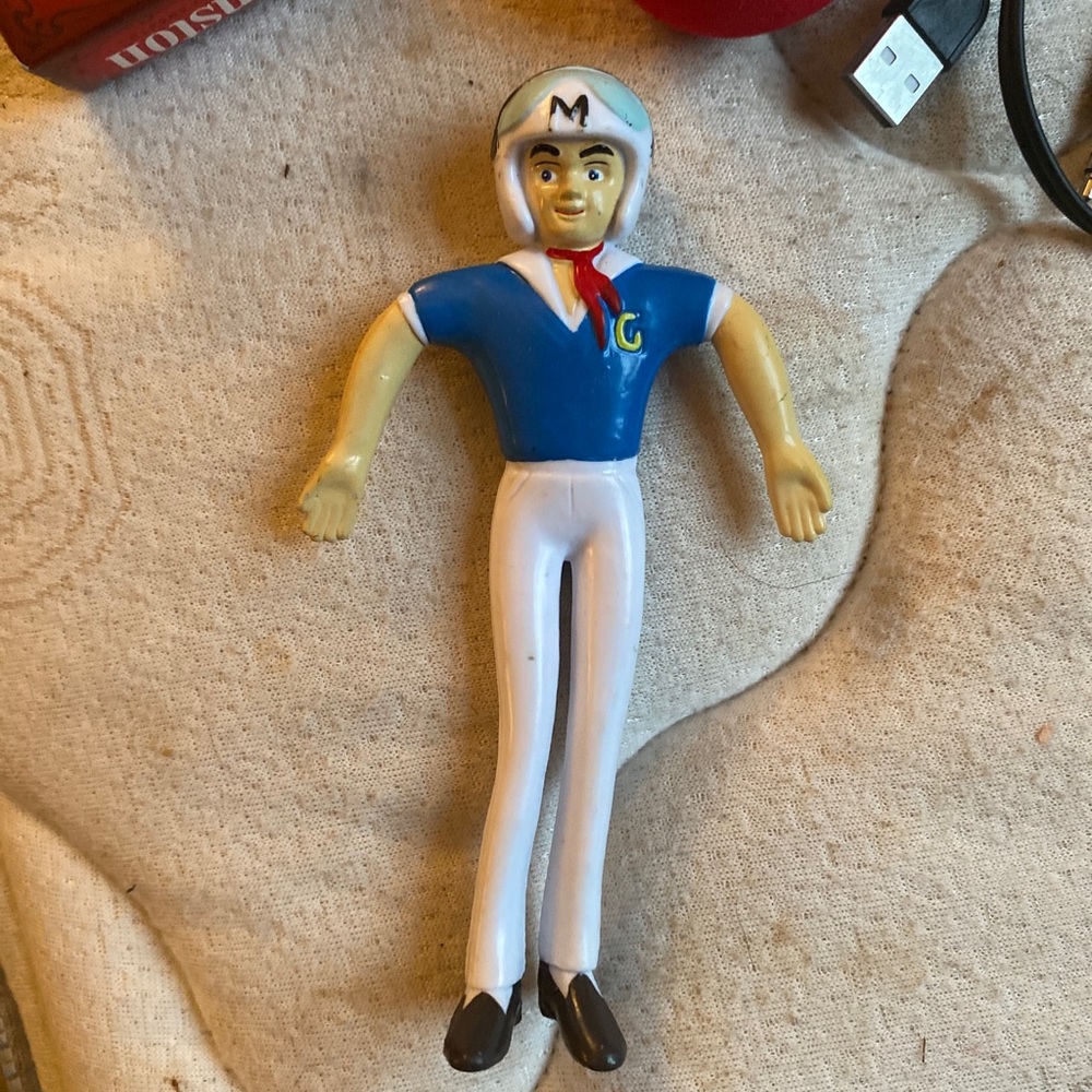 Speed Racer from the 80s rubber 3” figure very flexible.